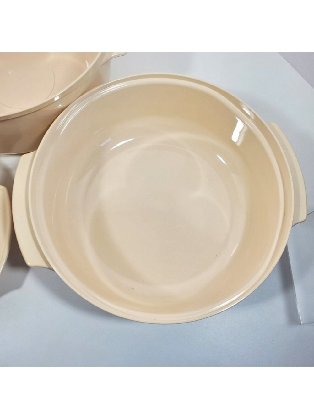 Tupperware Stack Cooker Almond Beige 3, 1 3/4, 1 Quart Lot Barely Used w Manual - Picture 10 of 13